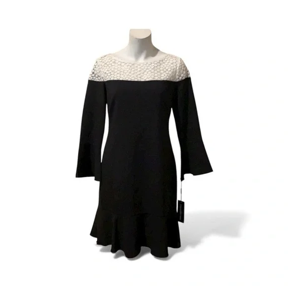 Karl Lagerfeld Classy tulip sleeve with lace neckline accent. Brand new - Picture 1 of 15